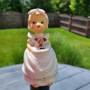 Vintage Chase Hand-painted Girl Bell Figurine Cottage ~ Valentine's Day VIbe